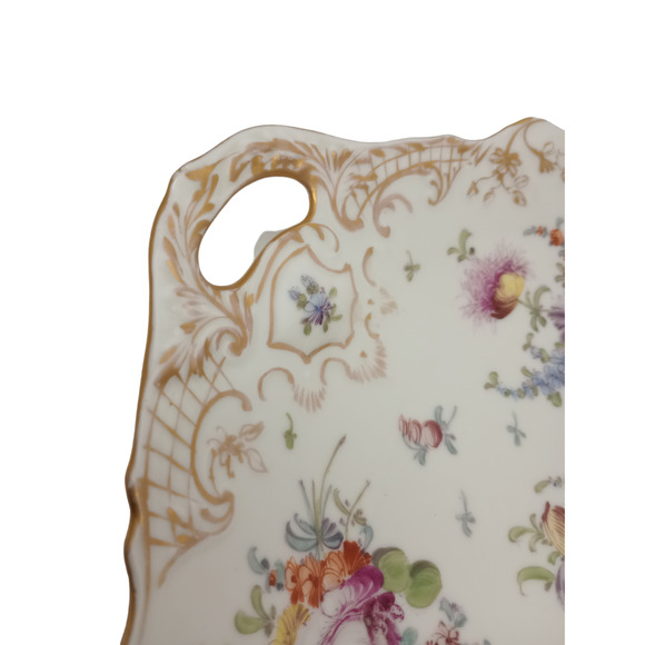 Dresden Franziska Hirsch Hand Painted 2 Handled Platter - Picture 3 of 8